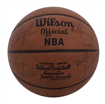 1973-74 Milwaukee Bucks Multi-Signed Basketball with 15 Signatures Including Kareem Abdul Jabbar (JSA)